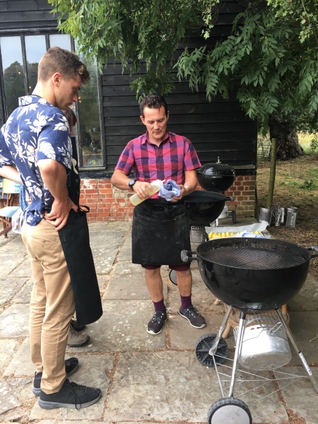 Cooking on the BBQ with one of the Root Camp groups 
